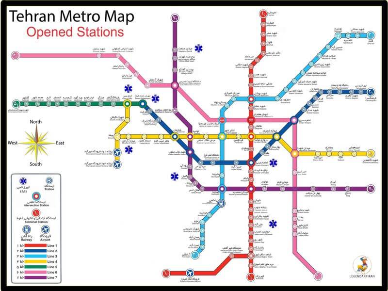 Tehran Subway Map 2022