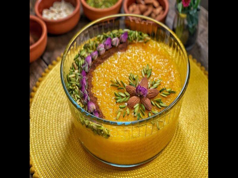 Persian Saffron Rice Pudding