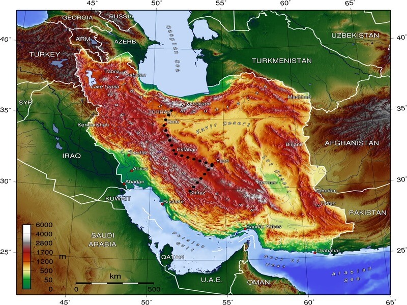 Iran Deserts Map for Toursit