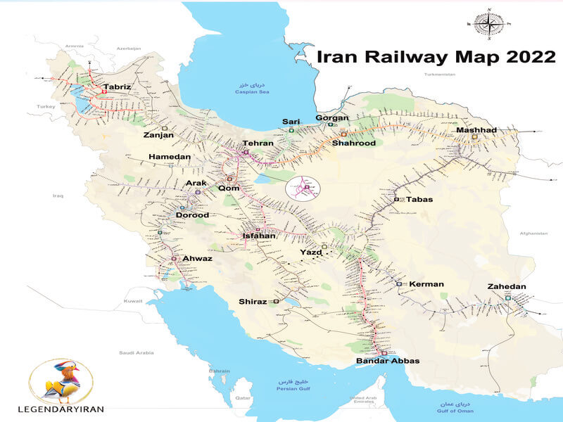Iran Railway Map 2022
